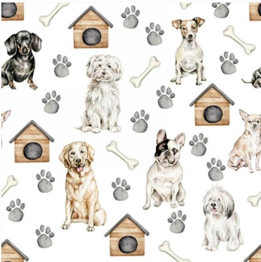 Dog House Paws Paper Napkin - Luncheon Size