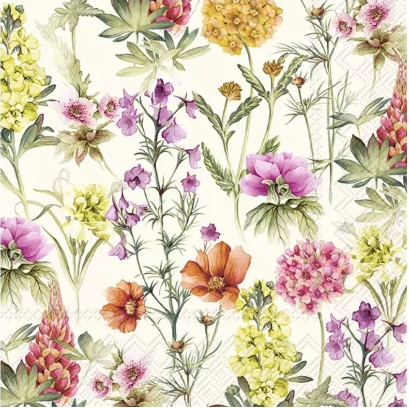 Flower Scatter Paper Napkin - Cocktail Size
