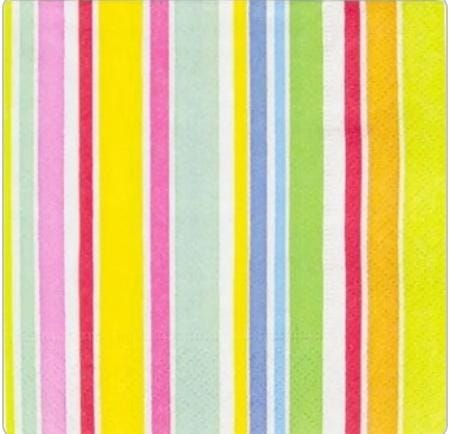 Beach Stripes Paper Napkin - Cocktail Size