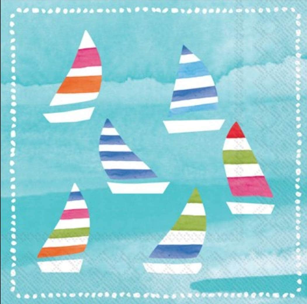 Sailboat Ocean Paper Napkin - Cocktail Size