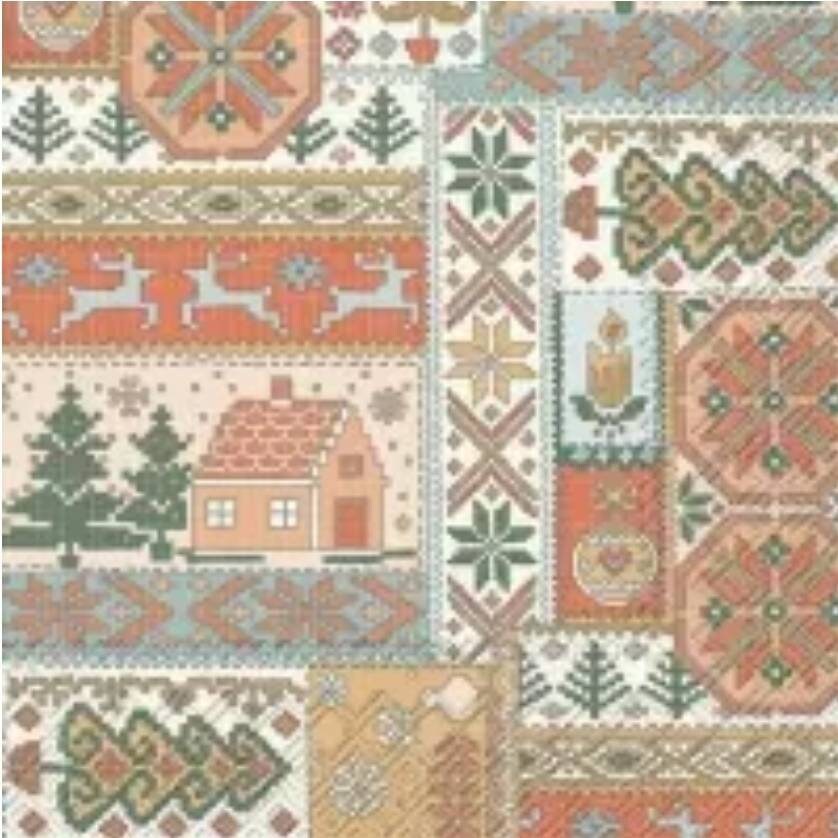 Christmas Quilt Paper Napkin - Cocktail Size