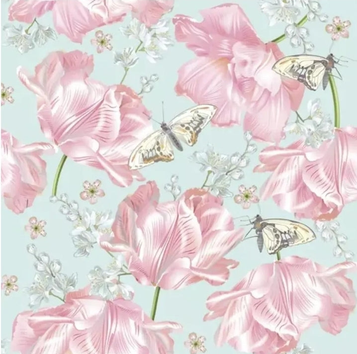 Tulip Spring Flower Collage Paper Napkin - Luncheon Size