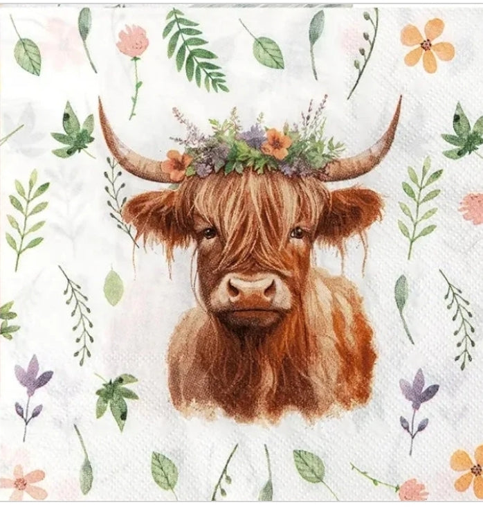 Highland Cow Paper Napkin - Luncheon Size