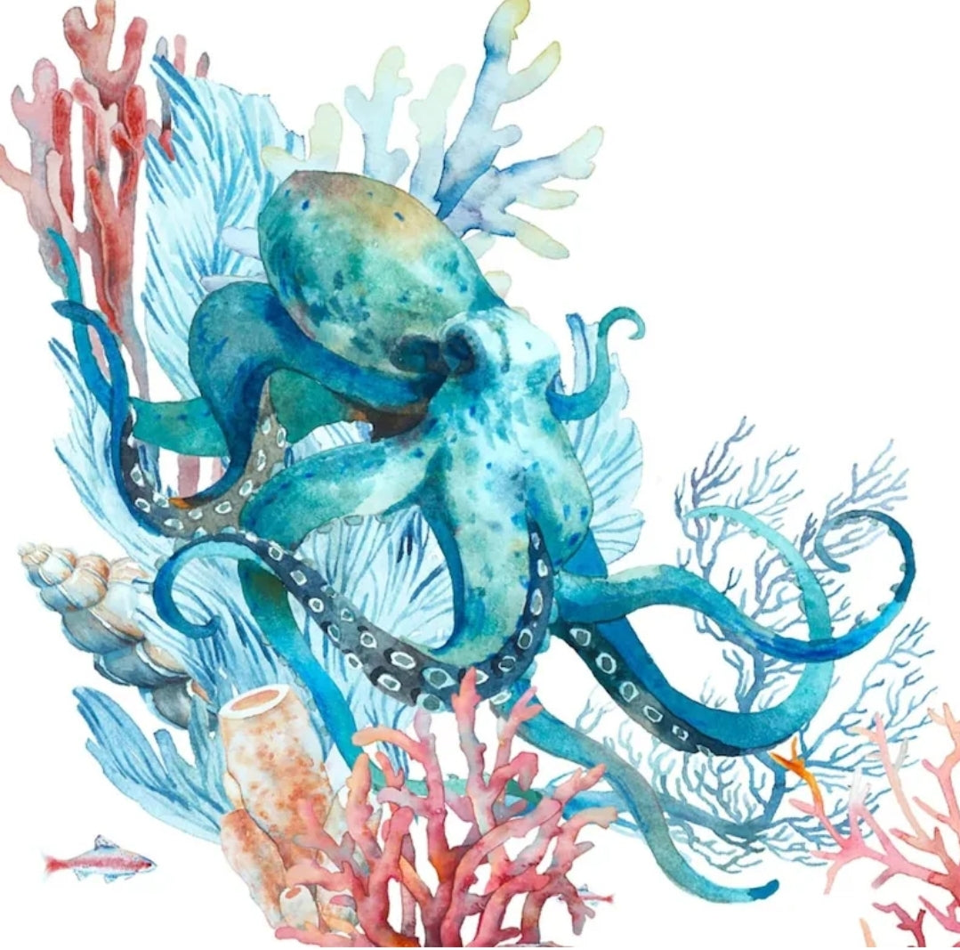 Octopus Paper Napkin - Cocktail Size