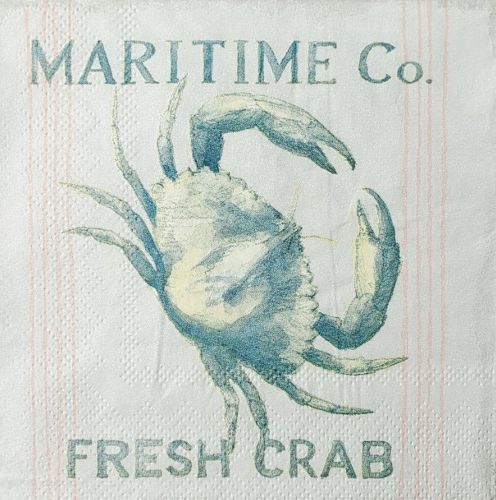 Crab Paper Napkin - Cocktail Size