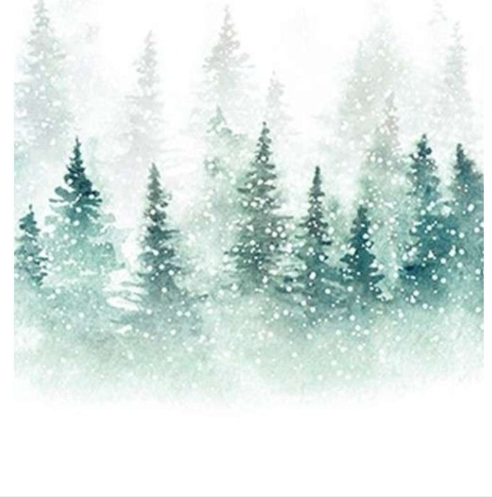 Winter Forest Landscape Paper Napkin - Luncheon Size