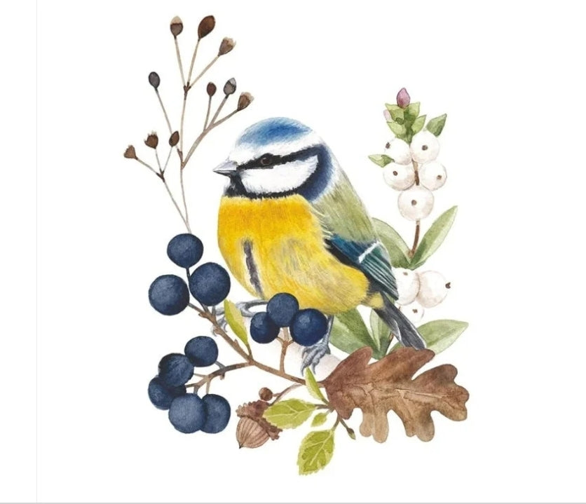 Yellow Bird & Wreath - Cocktail Size