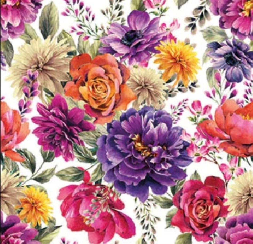 Autumn Rose Paper Napkin - Cocktail Size