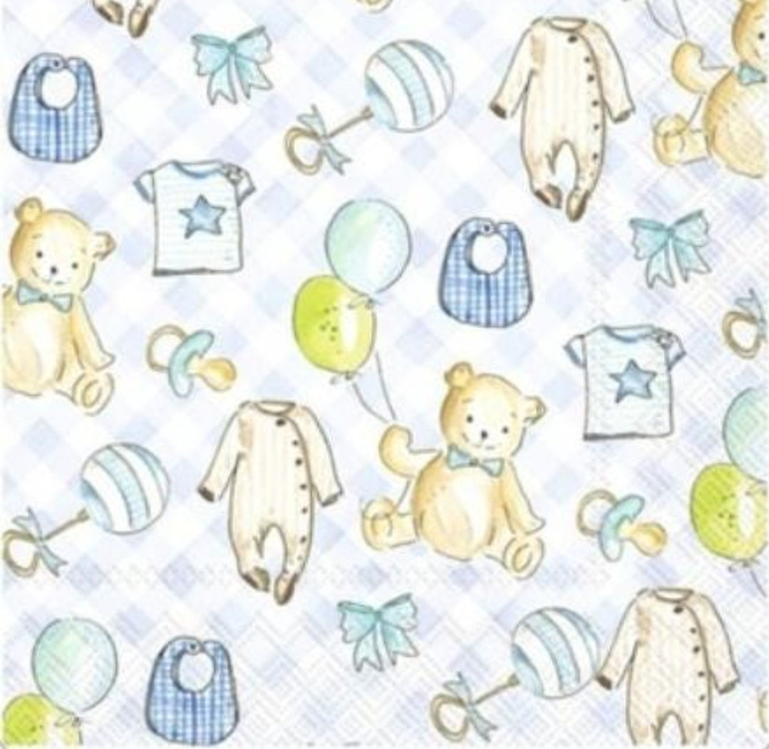 Baby Boy Blue Toys Paper Napkin - Cocktail Size