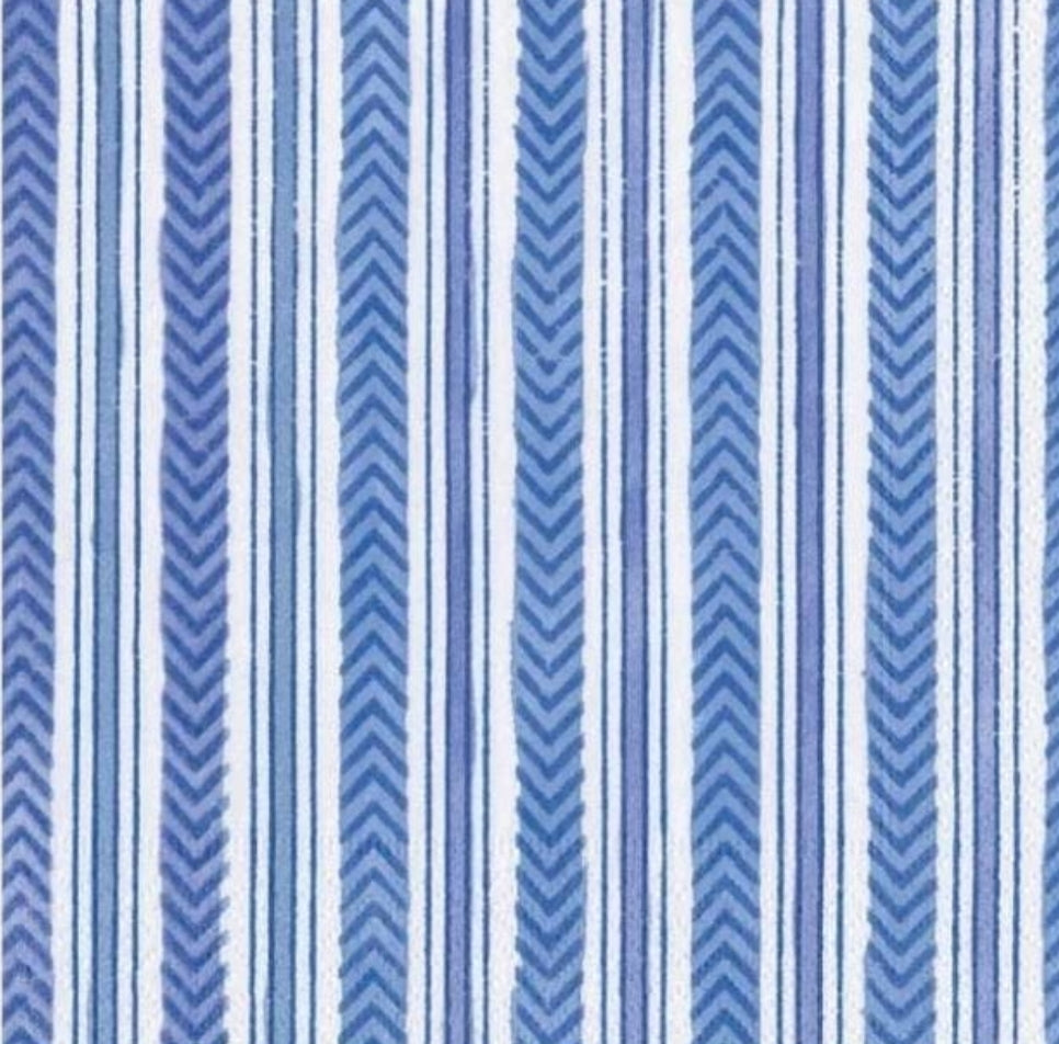 Blue & White Beach Stripe Paper Napkin - Guest Size