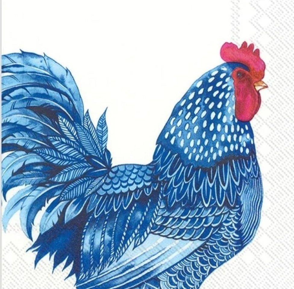 Blue Chicken Paper Napkin - Cocktail Size