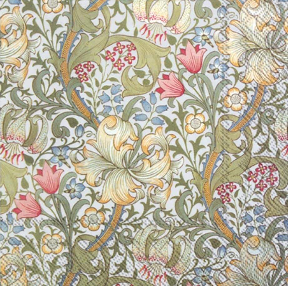 Red Tulip Paper Napkin - Cocktail Size