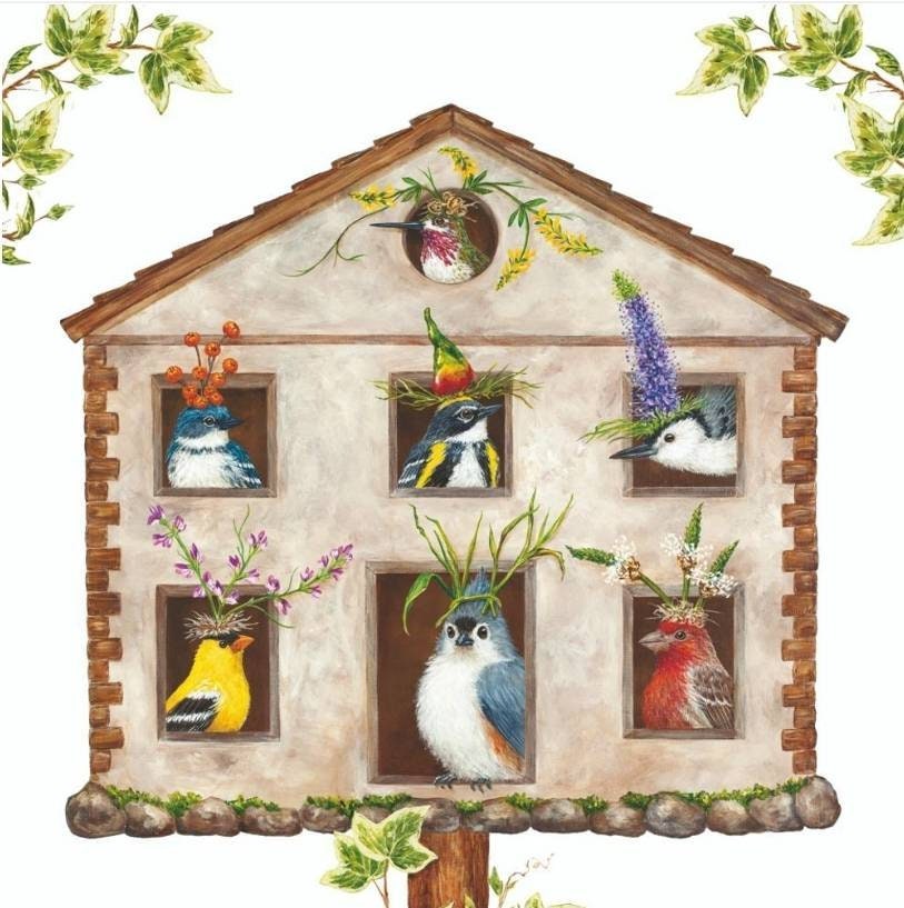 Bird House Paper Napkin - Cocktail Size