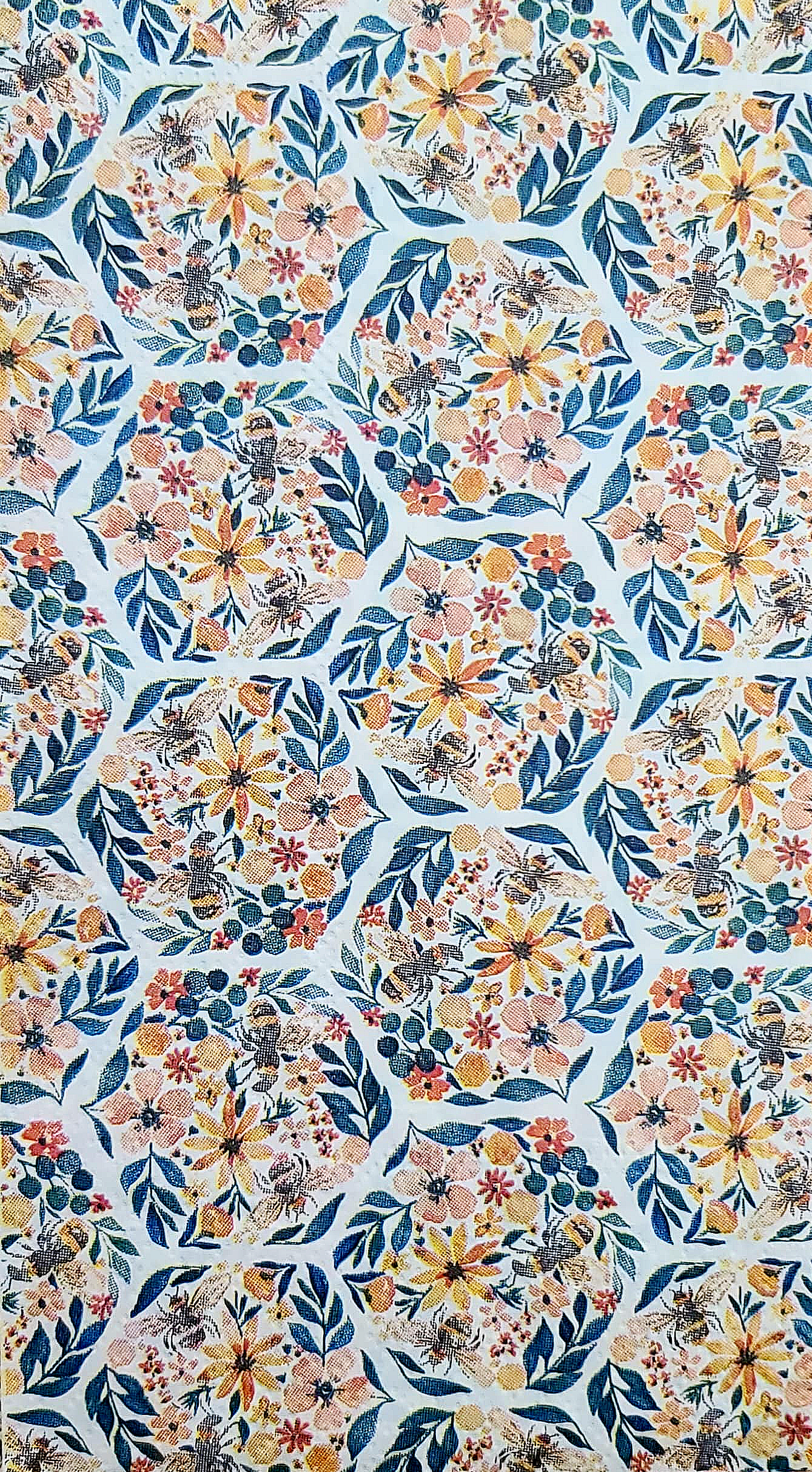 a large floral pattern on a white background