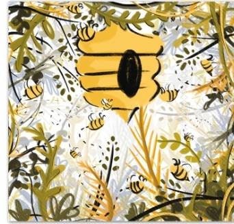 Bee Hive Paper Napkin - Cocktail Size