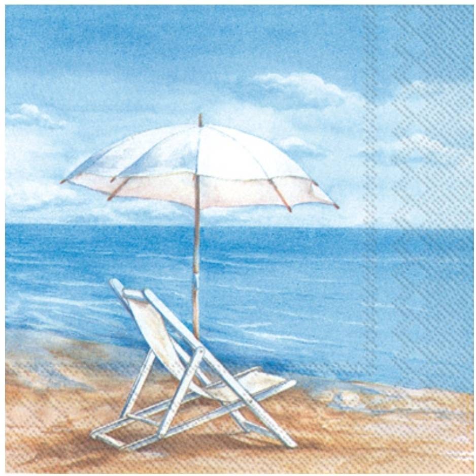 Beach Scene Paper Napkin - Cocktail Size