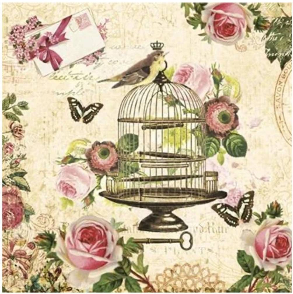 Bird Birdcage Paper Napkin - Luncheon Size