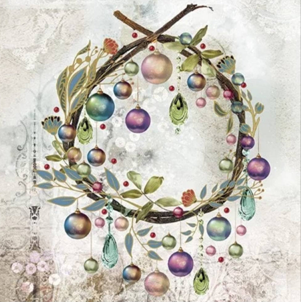 Crystal Wreath Paper Napkin - Luncheon Size