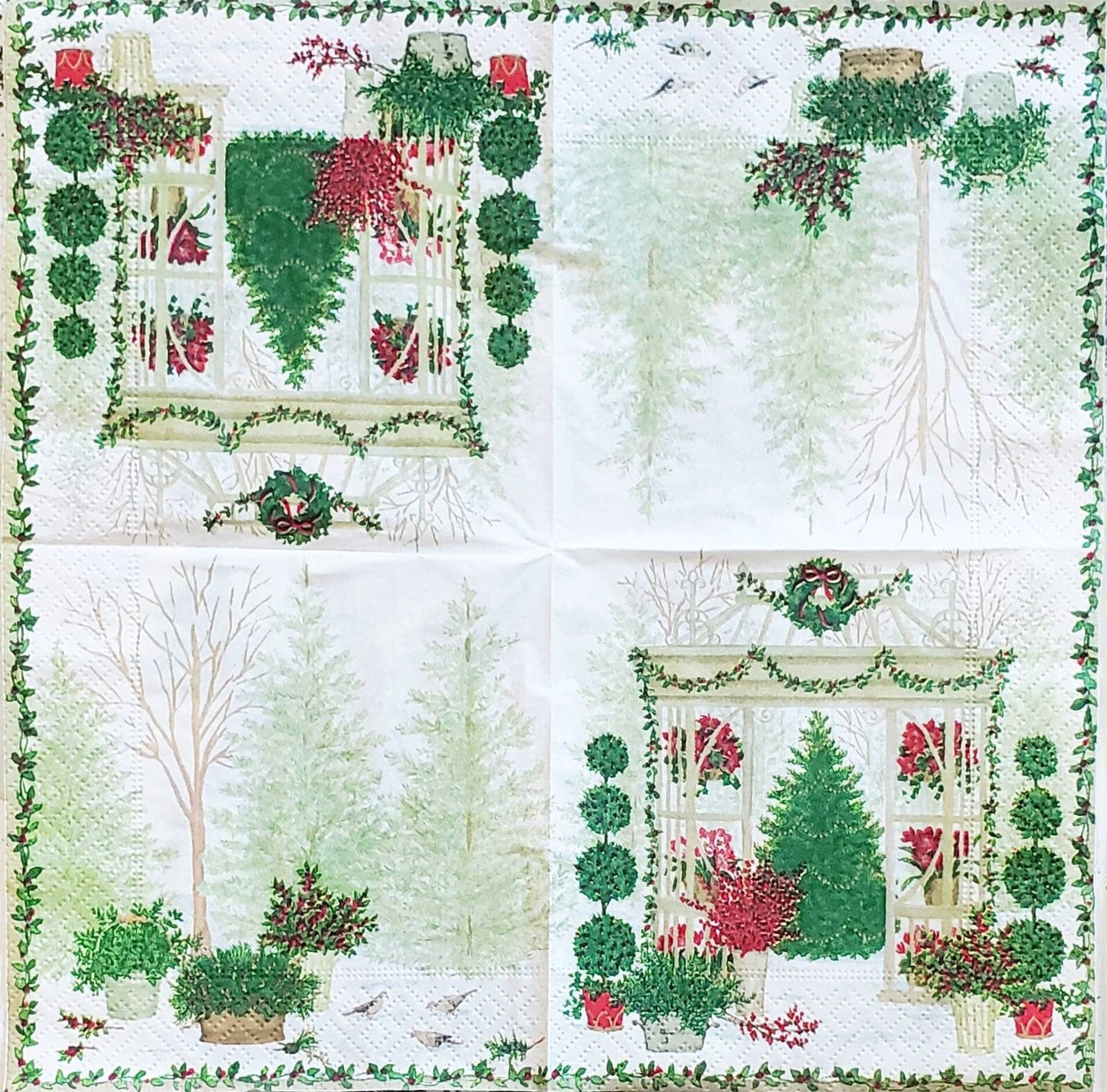 Christmas Tree Paper Napkin - Cocktail Size