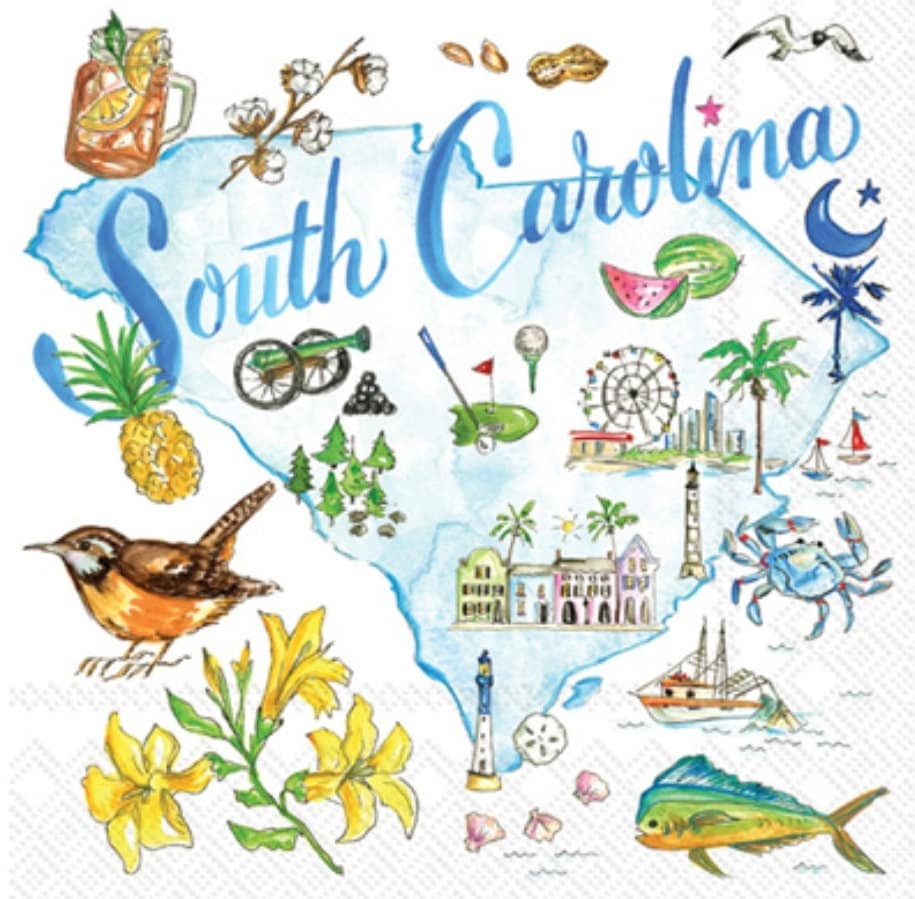 South Carolina State Paper Napkin - Cocktail Size