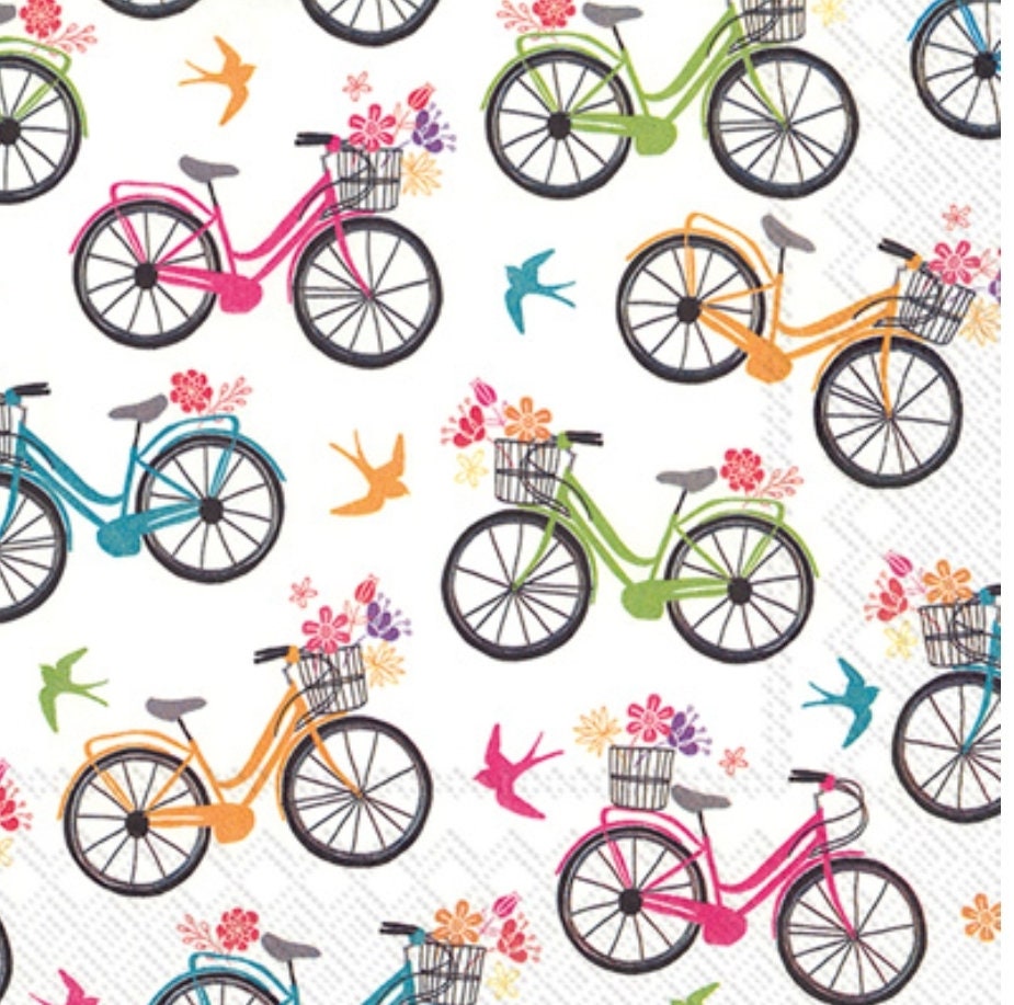 Bike Paper Napkin - Cocktail Size