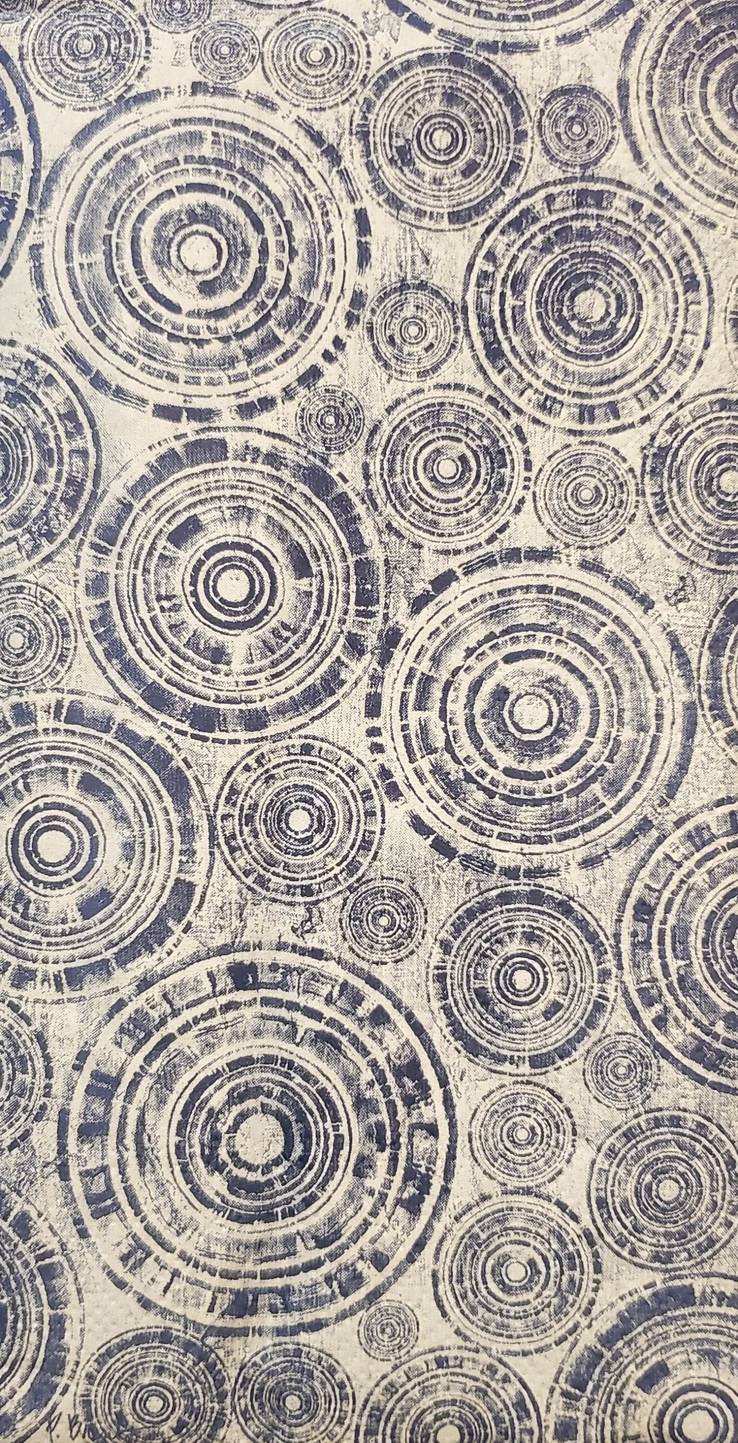 Blue Circles Medallion Paper Napkin - Guest Size