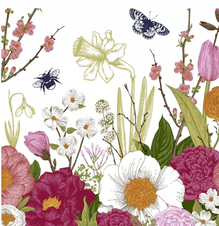 Summer Meadow Paper Napkin - Cocktail Size