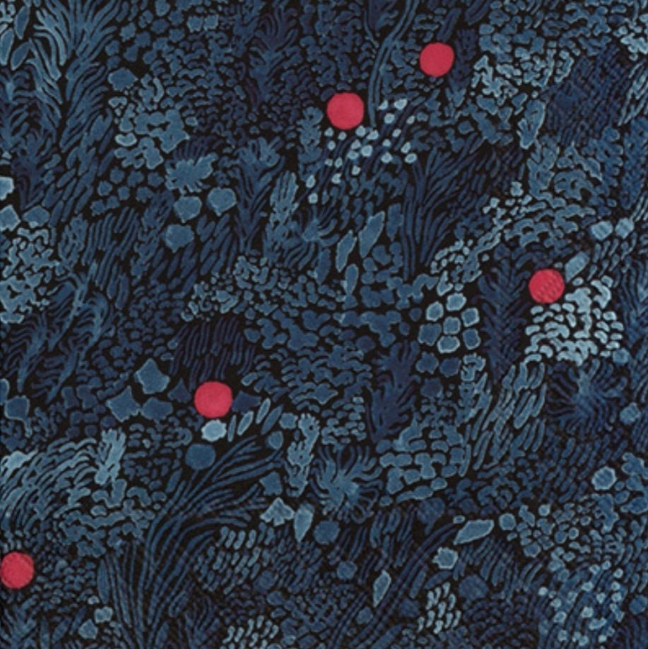 Winter Blue Berry Forest Paper Napkin - Cocktail Size