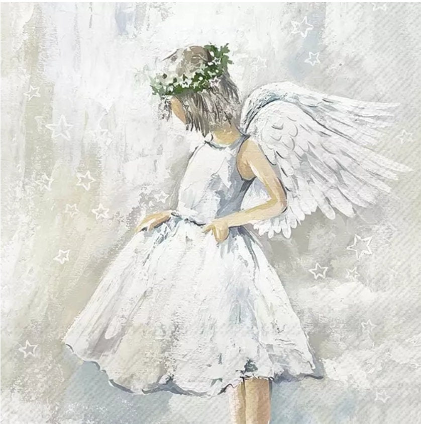 Angel Girl Paper Napkin - Luncheon Size