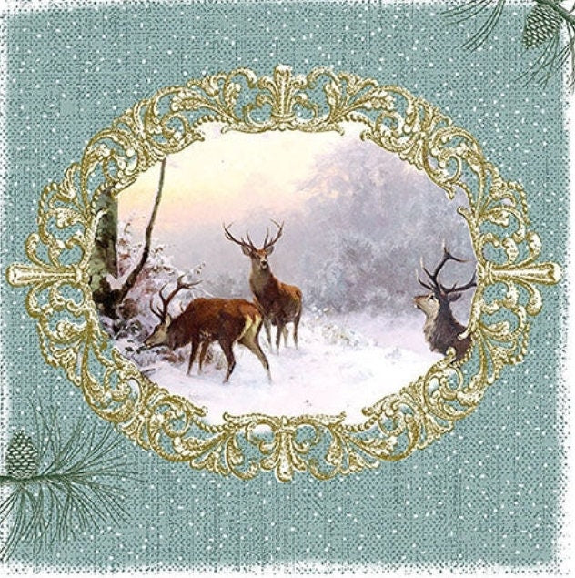 Deer in Forest Paper Napkin - Luncheon Size