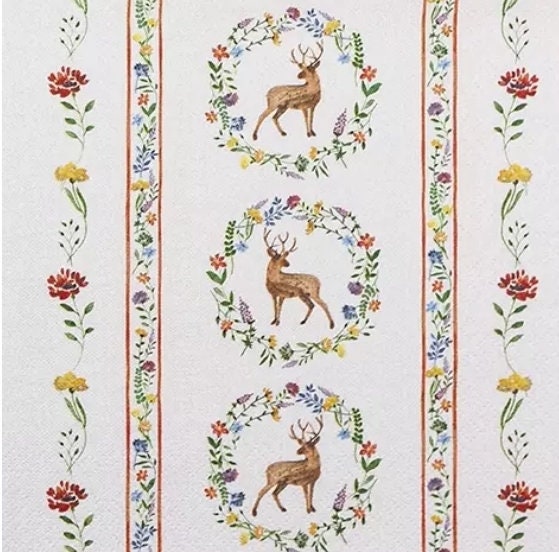 Deer Reindeer Folk Paper Napkin - Luncheon Size