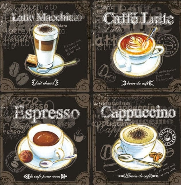 Coffee Cafe Paper Napkin - Luncheon Size