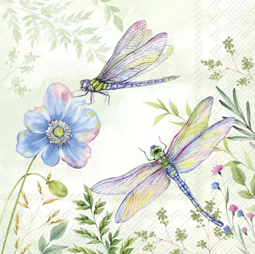 Dragonfly Paper Napkin - Luncheon Size