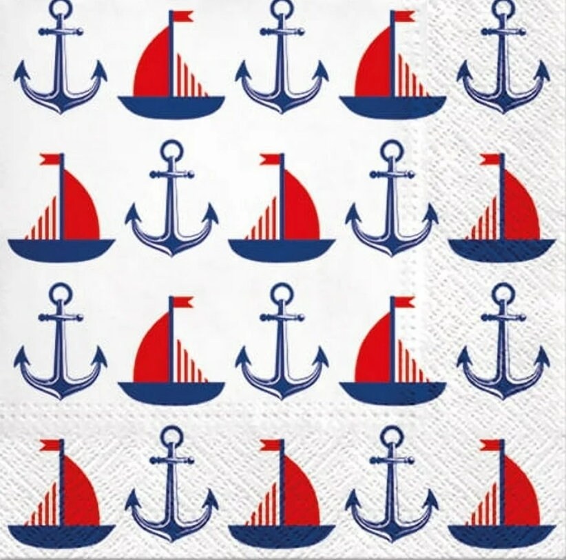 Sailboat Nautical Paper Napkin - Luncheon Size