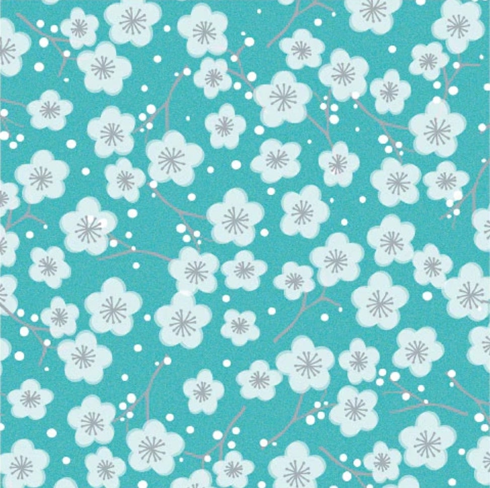 Bright Teal Blue Flower Collage Paper Napkin - Luncheon Size