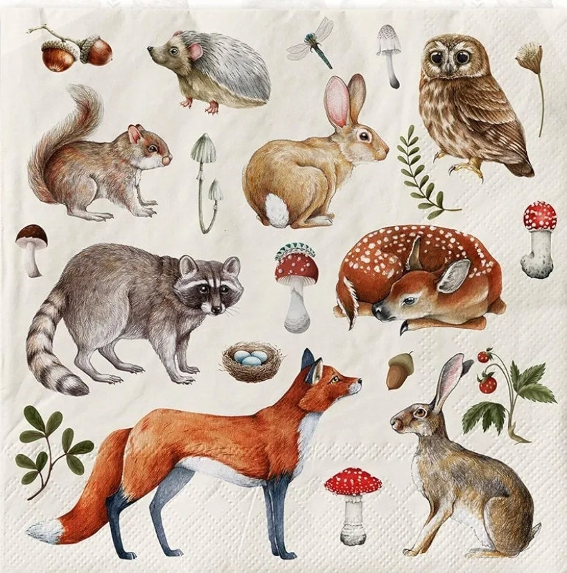 Forest Animals Paper Napkin - Luncheon Size