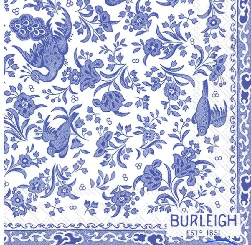 Blue & White Bird Paper Napkin - Luncheon