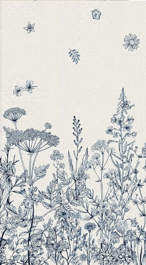 Blue & White Floral Meadow Paper Napkin - Guest Size