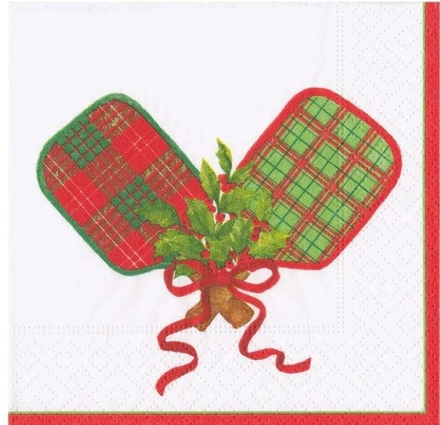Christmas Pickleball Paper Napkin - Cocktail Size