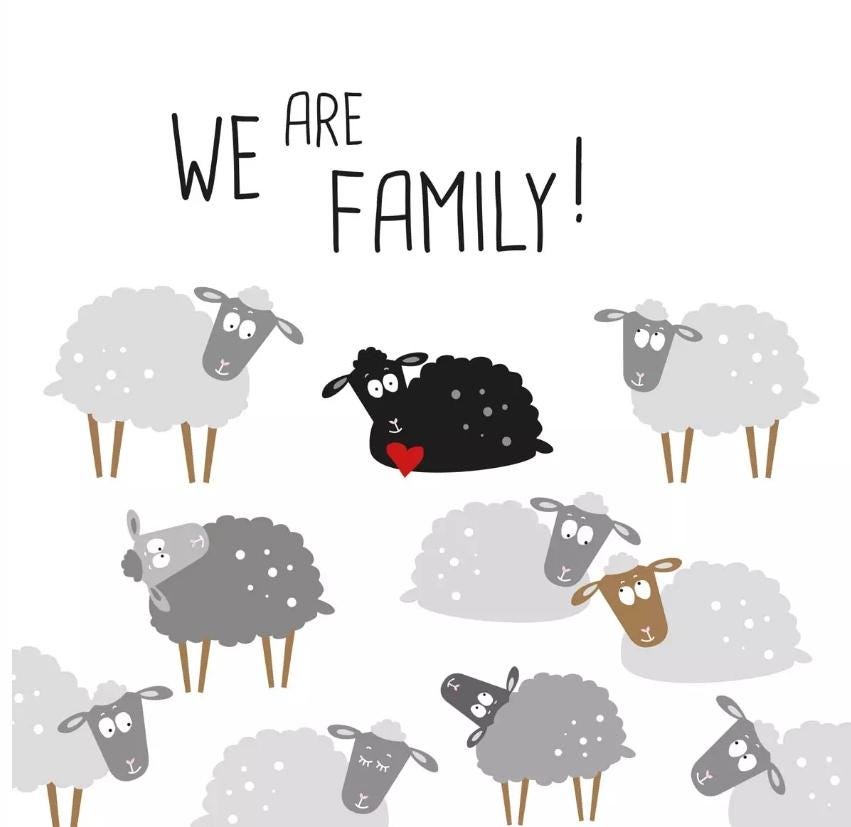 Black Sheep Family Paper Napkin - Luncheon Size