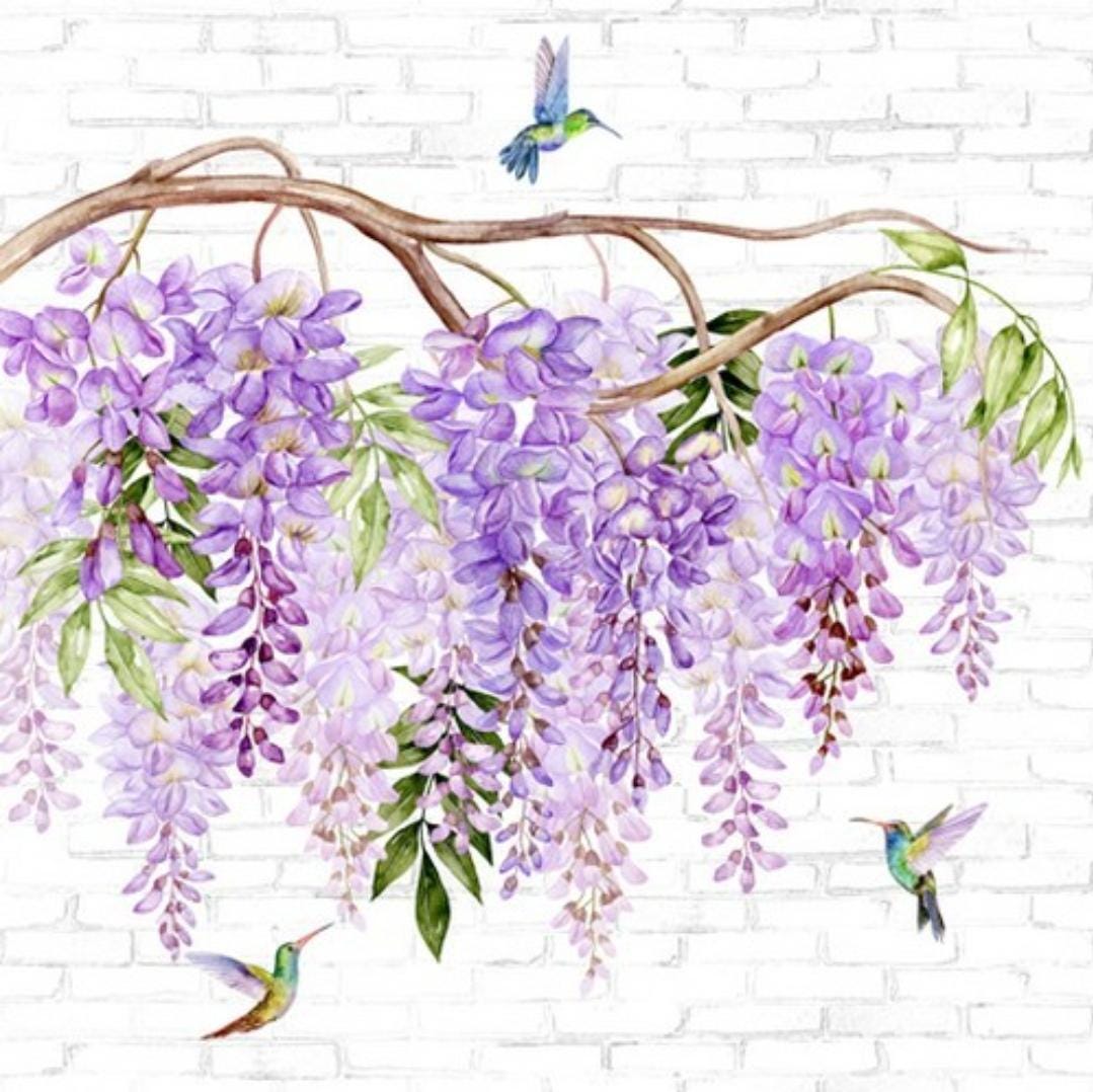 Purple Wisteria Paper Napkin - Luncheon Size