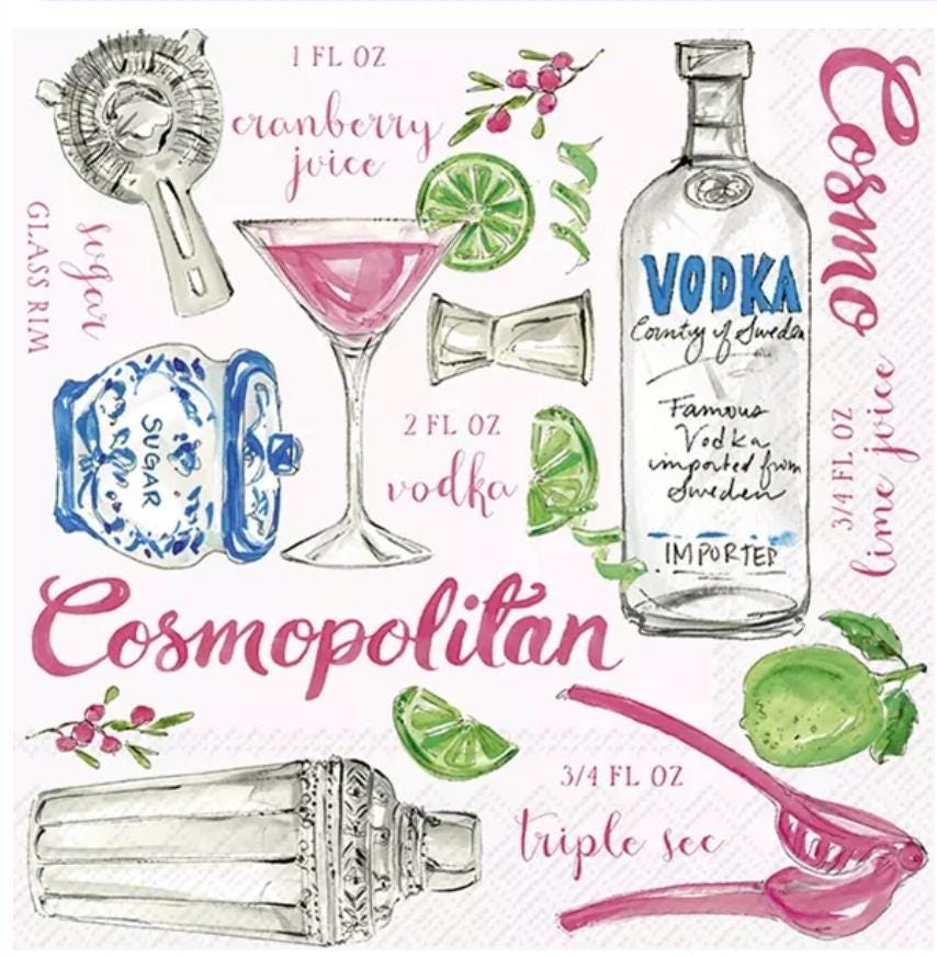 Cosmopolitan Girls Paper Napkin - Cocktail Size