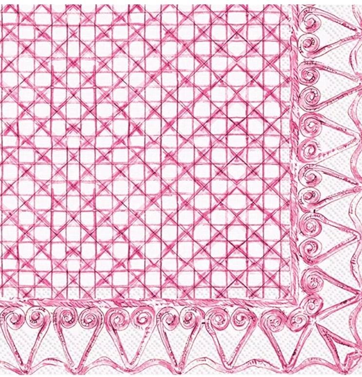 Pink Cane Paper Napkin - Cocktail Size