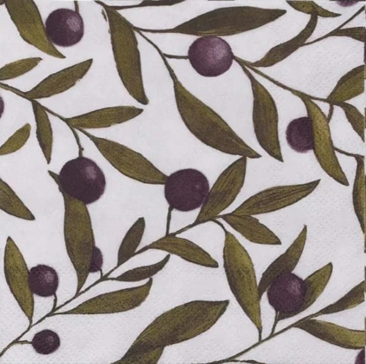 Olive Paper Napkin - Cocktail Size