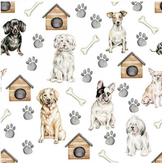 Dog House Paws Paper Napkin - Luncheon Size