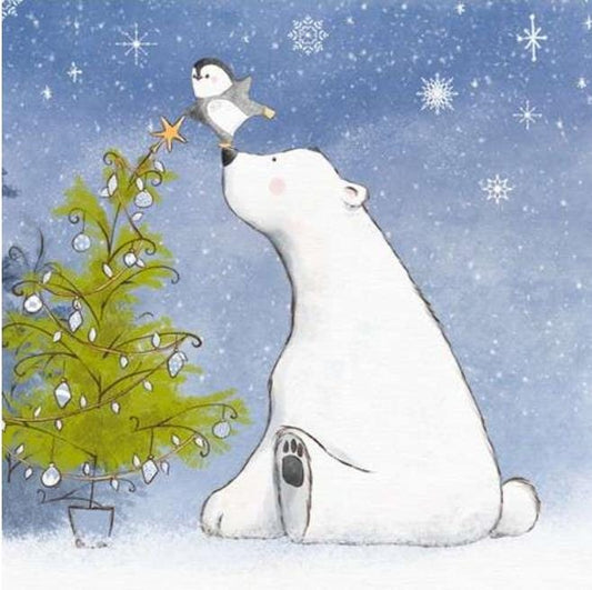 Polar Bear & Penguin Paper Napkin - Luncheon Size