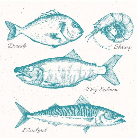 Fish Paper Napkin - Cocktail Size