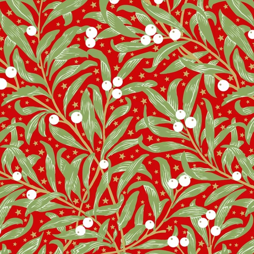 Holly & Mistletoe Paper Napkin - Luncheon  Size