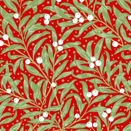 Holly & Mistletoe Paper Napkin - Luncheon  Size