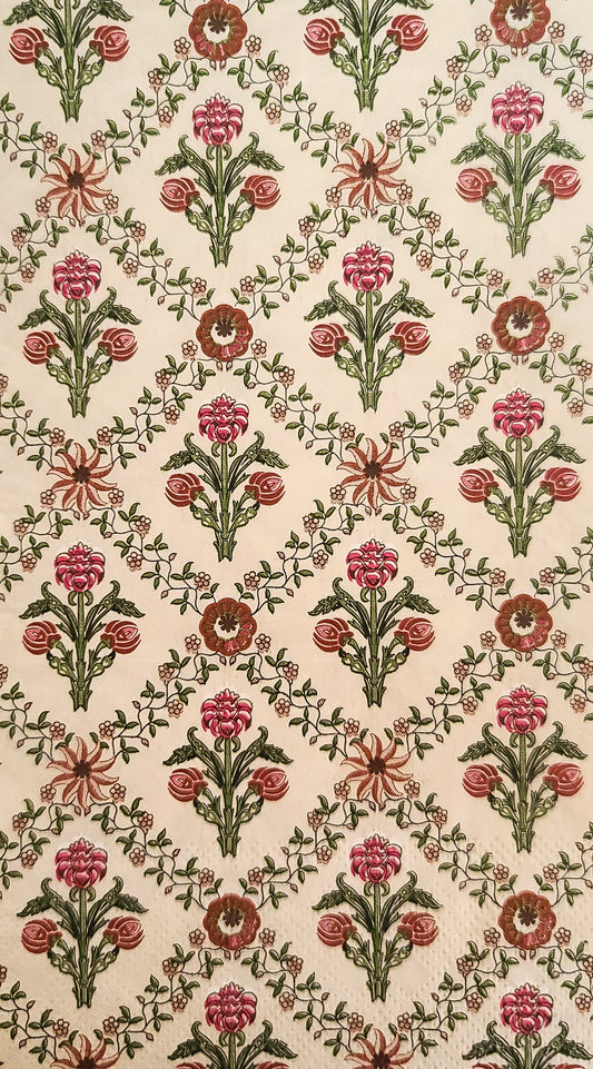 French Diamond Bouquet Paper Napkin - Guest Size